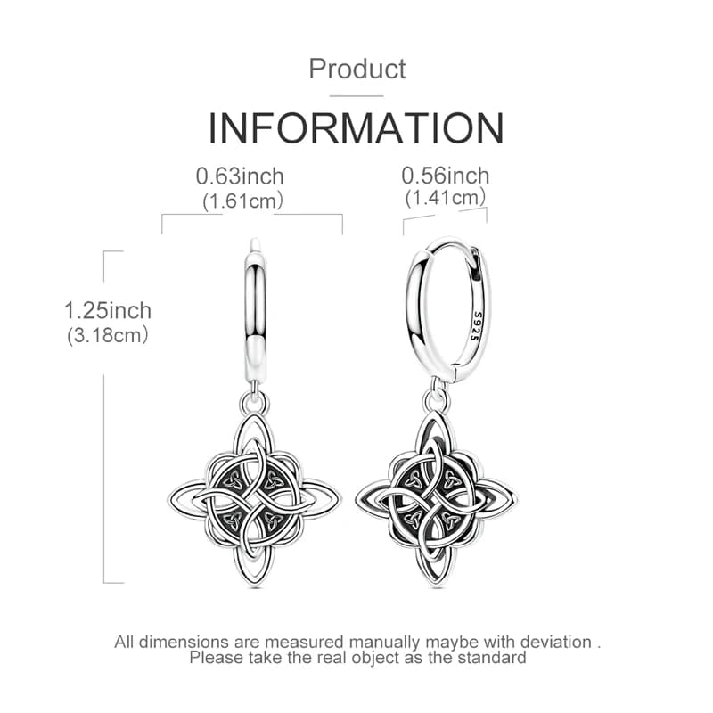 Boucles d'oreilles créoles en argent Sterling 925, nœud celtique, motif entrelacé complexe, design pour anniversaire, bijoux cadeaux de mariage