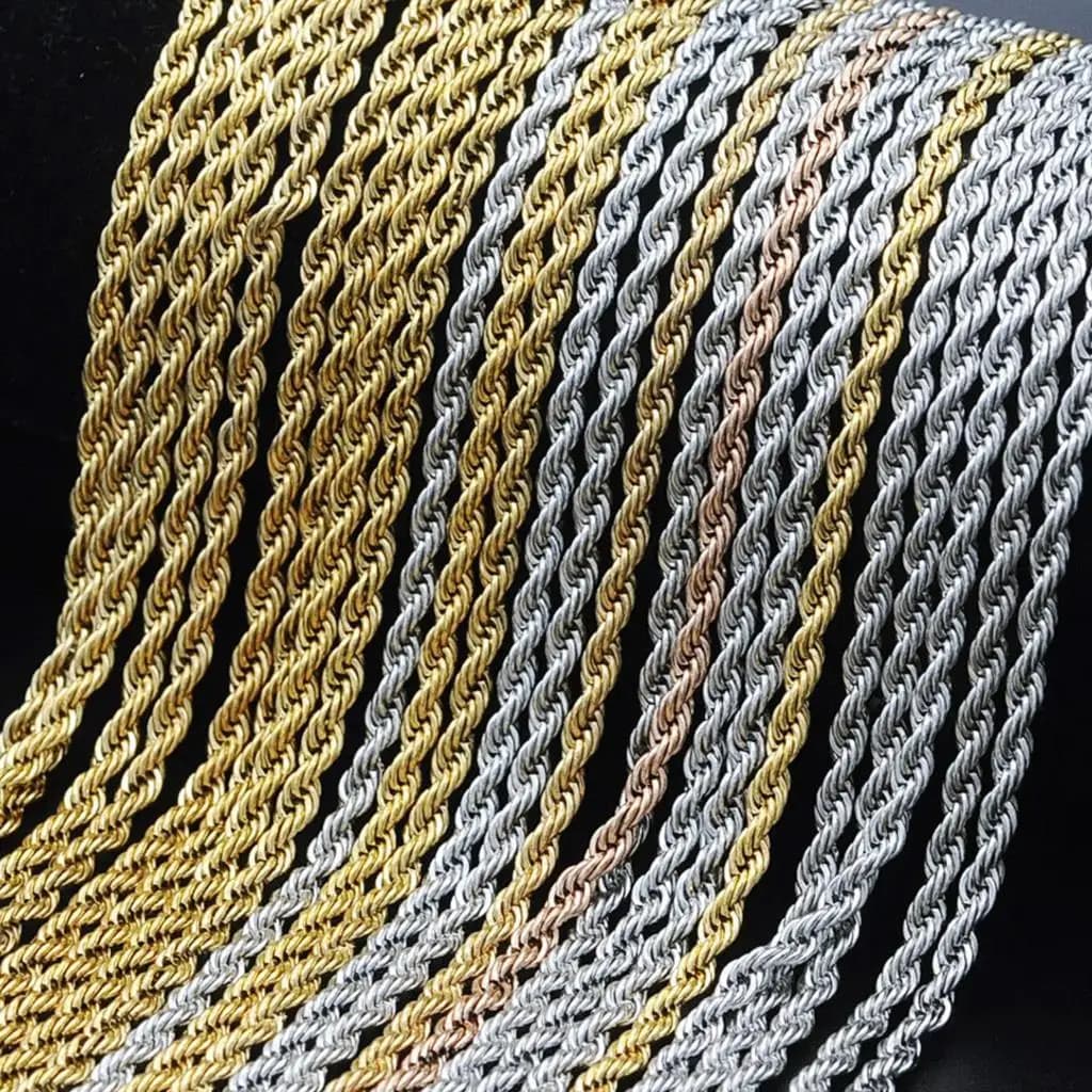 Collier Ras du Cou en Acier Inoxydable pour Homme et Femme, Corde Tressée, Bijoux en Métal localité, Cadeau à la Mode, 1 Pièce