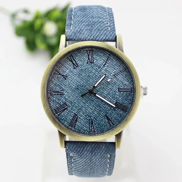 Nouvelle mode hommes montre à Quartz décontractée femmes Jean tissu bracelet en cuir robe montres Relogio Feminino dames montre-bracelet horloge chaude