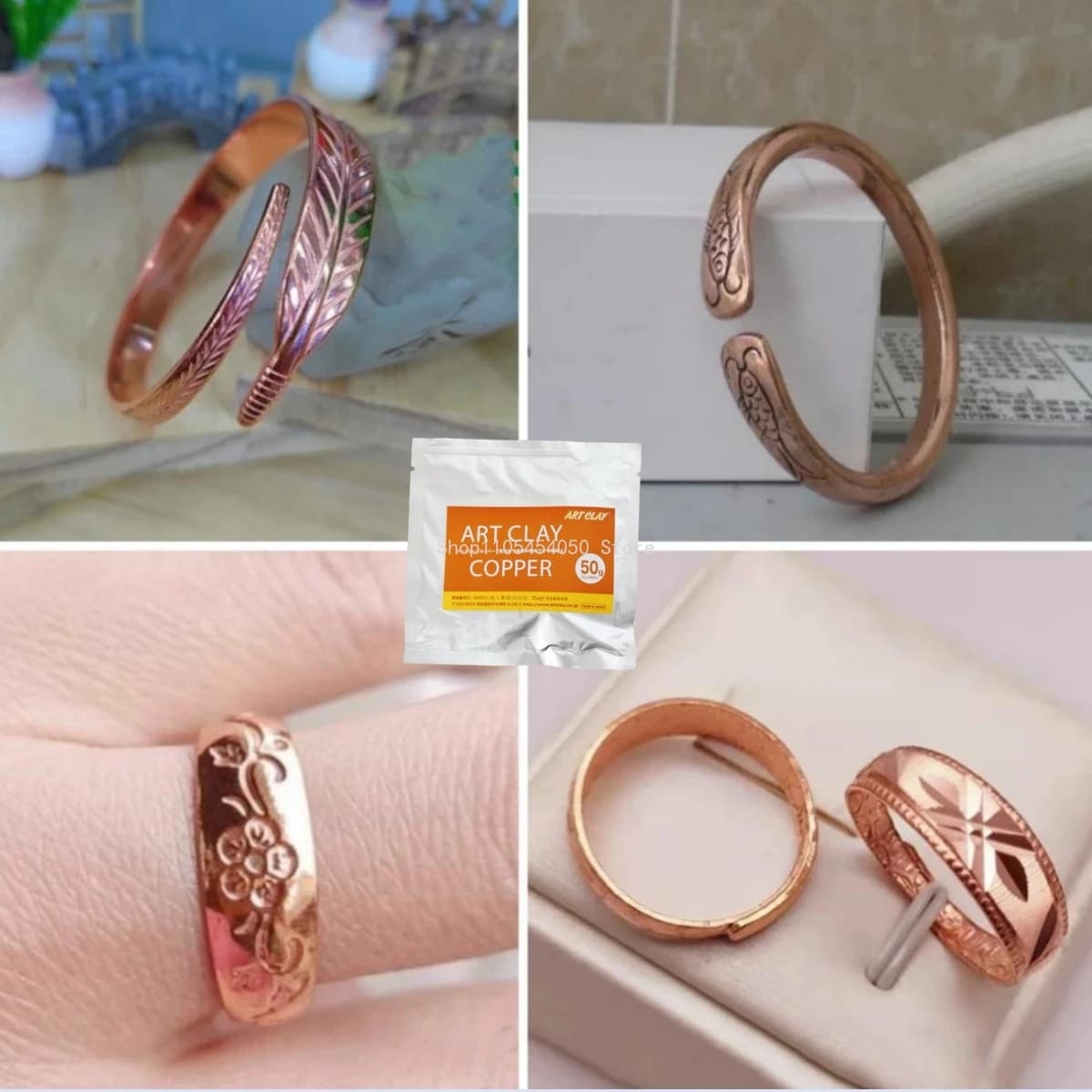 Argile de cuivre pure à 99,9 %, matériau de fabrication de bijoux DIY fait main, pour la création de bagues, boucles d'oreilles, pendentifs, matériau métallique spécial pour bijoux, argile de cuivre.