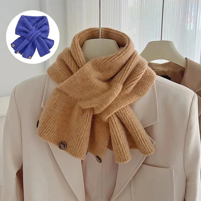 Châle de protection du cou, écharpe croisée de couleur unie, foulard tricoté, cache-cou pour femmes