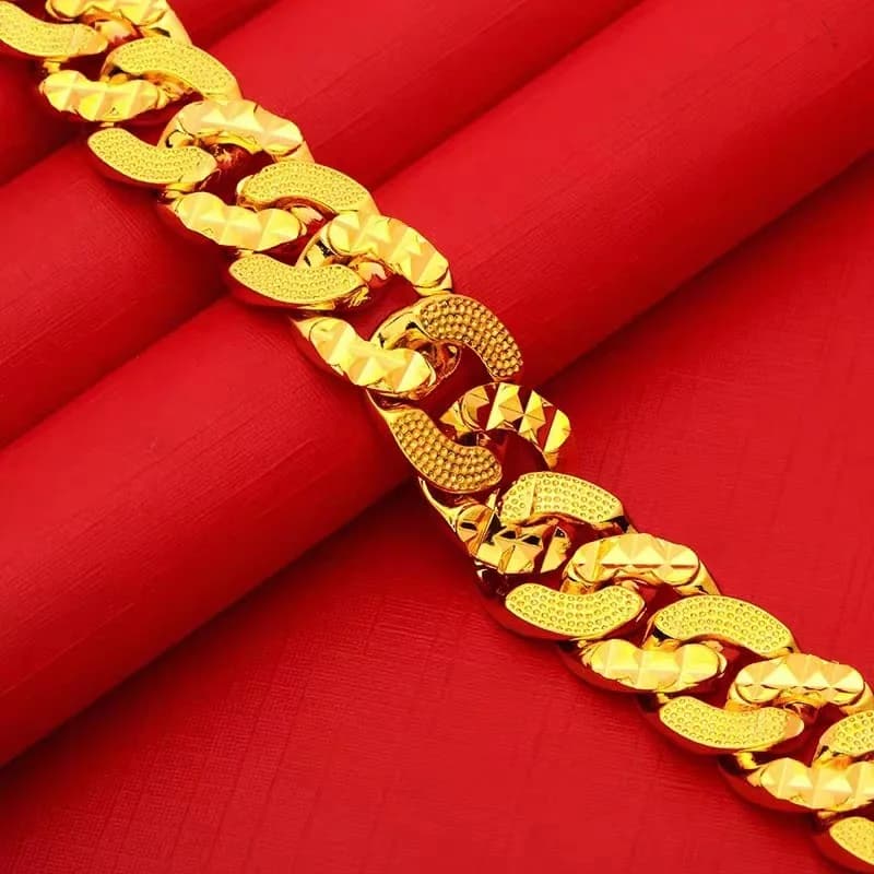 Bracelet classique en or véritable 24 carats 9999