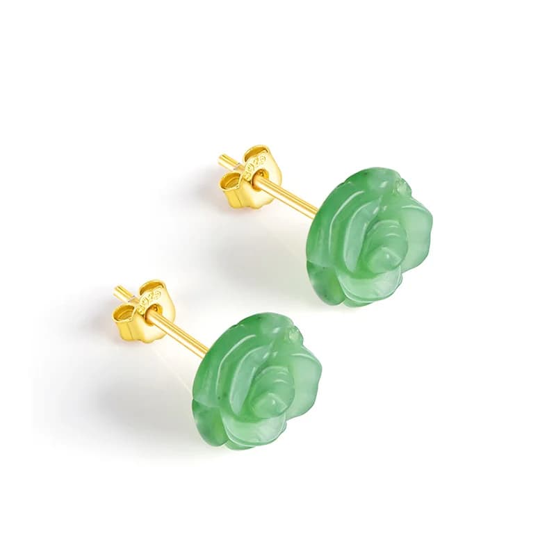 Boucles d'Oreilles en Argent S925 Incrusté de Jaspe Rose, Bijoux à la Mode, Haut de Gamme, F600, Livraison Directe