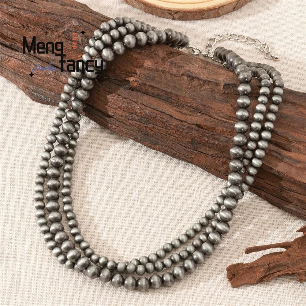 Colliers de perles brossées rétro Navajo