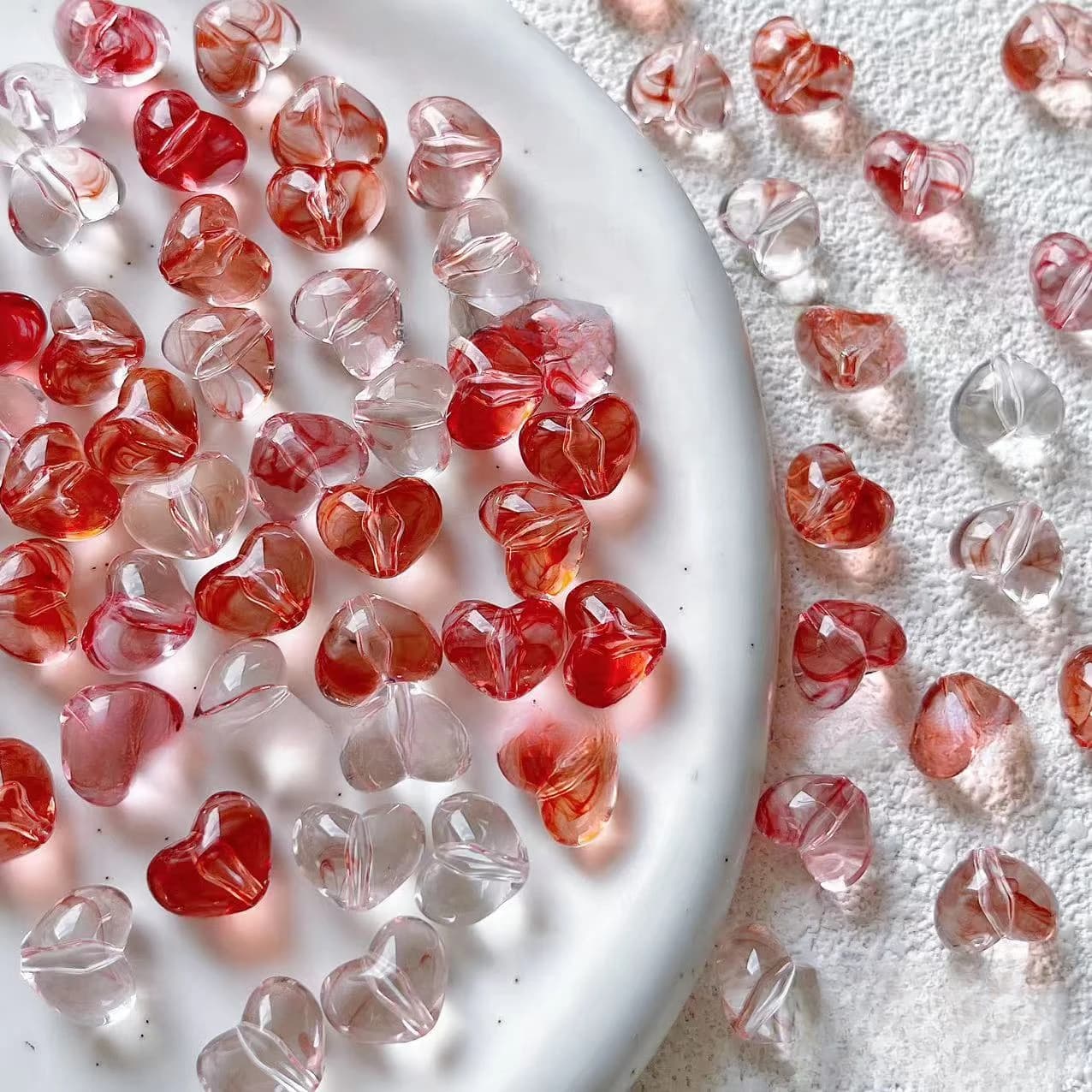 30 pièces, 10*12mm, à la mode, multicolores, perles d'amour, couleur bonbon, bricolage, matériaux de fabrication de bijoux, adaptés aux bracelets, colliers, porte-clés, artisanat et accessoires de Noë