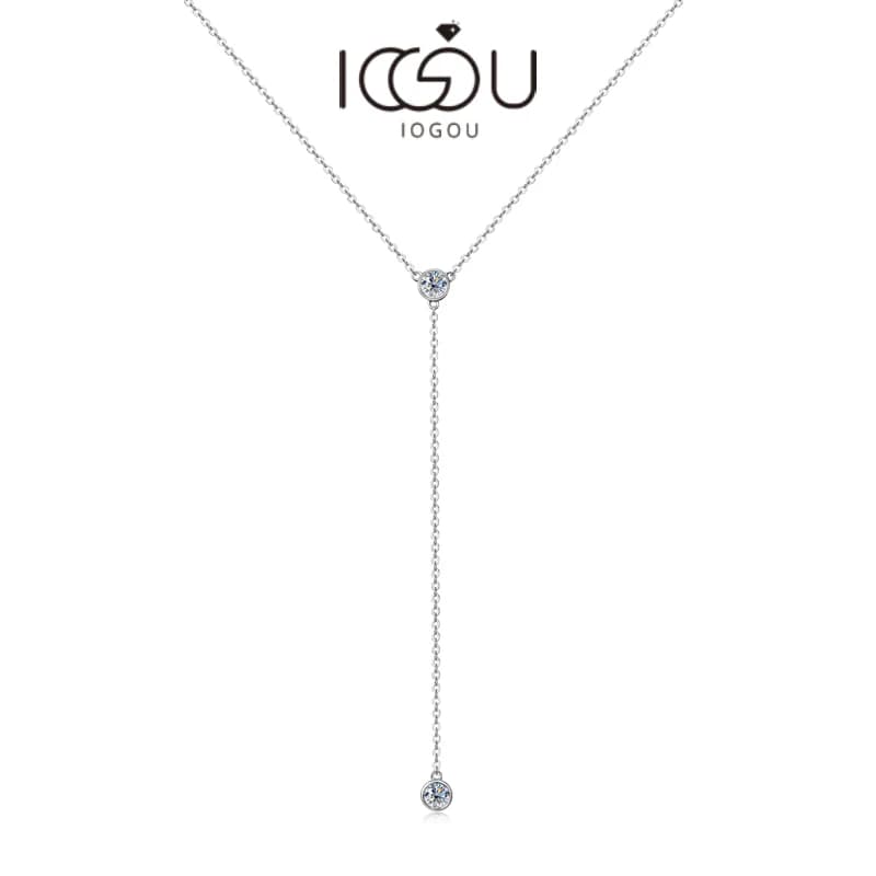 IOGOU-Collier en diamant Moissanite véritable pour femme, pendentif pompon, argent regardé 925, qualité supérieure, patients de mariage, bijoux fille sexy