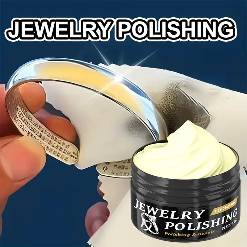 Crème de polissage pour bijoux LOORSAN 32G – Nettoyant pour bagues et bracelets en or et argent, éliminateur de ternissement, restaure la brillance et le lustre