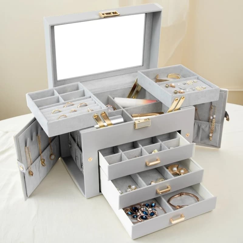 Tiroir boîtes de rangement de bijoux collier boucles d'oreilles vitrine de bijoux bague Bracelet organisateur de bijoux boîte de cadeaux de saint valentin