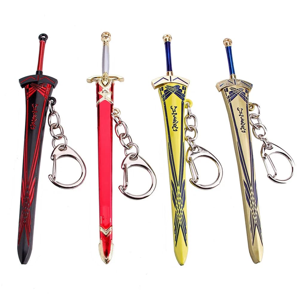 Porte-clés pendentif modèle Fate Stay Night pour hommes et garçons, métal émaillé décent burn, porte-clés Anime, bijoux Gérchaveiro, 12cm