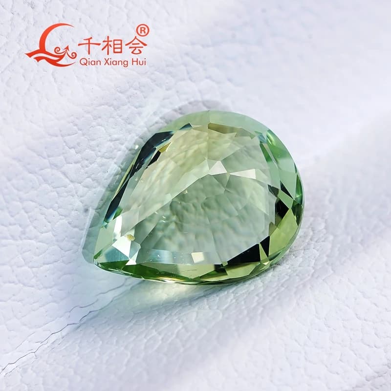 Pierre précieuse naturelle en tourmaline verte de forme poire, 1,73 ct, pierre brute pour la décoration de bijoux, certifiée par GRC