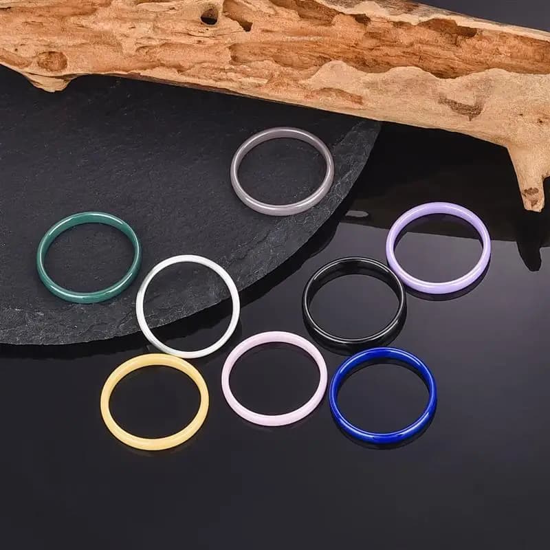 Bagues en céramique lisse de 3mm pour femmes et hommes, bijoux colorés imperméables, cadeau de mariage minimaliste, ne se décolore jamais, bague de Couple, vente en gros