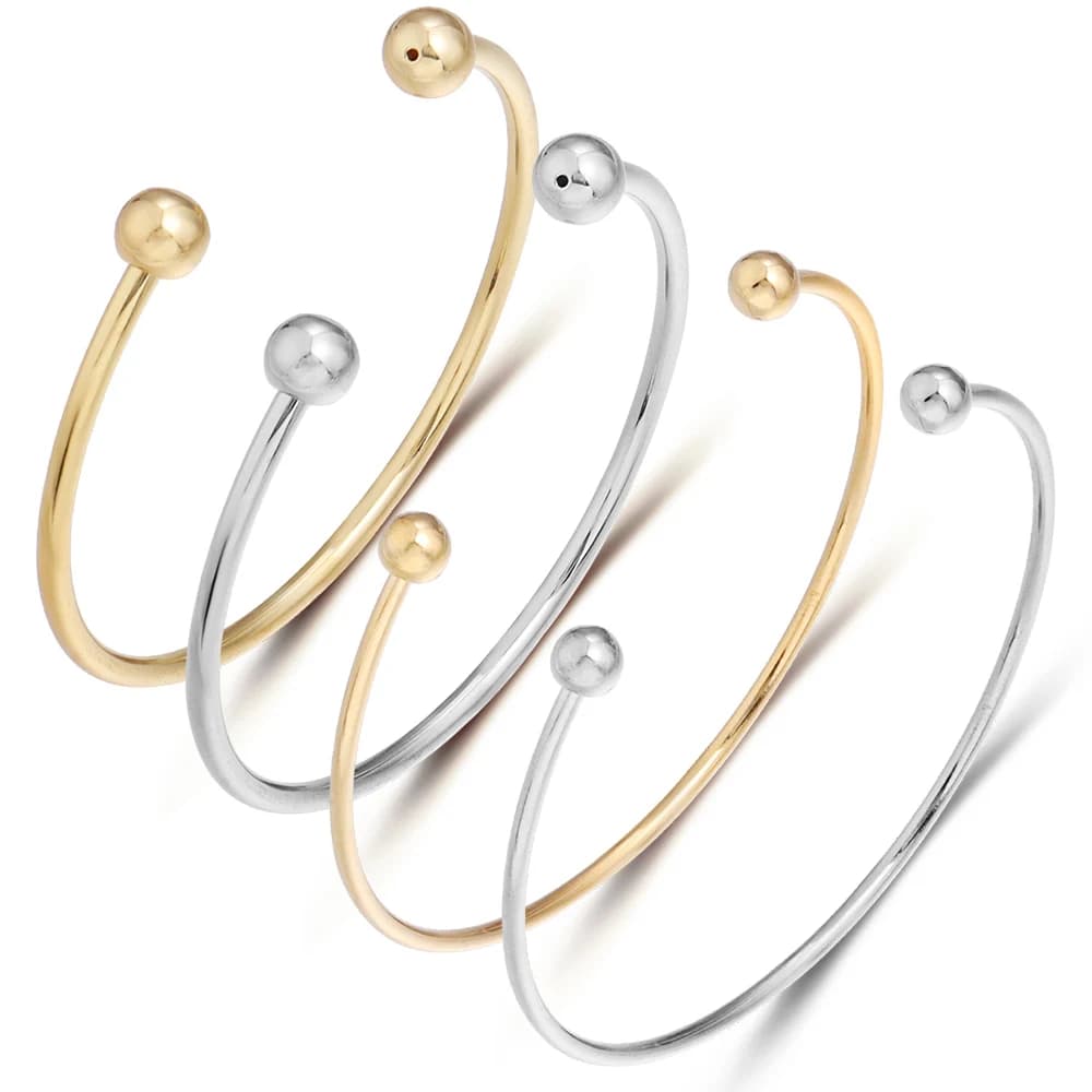 Bracelet jonc ouvert réglable Louleur, bracelet en fil métallique, base pour la création de bijoux DIY pour femmes et filles