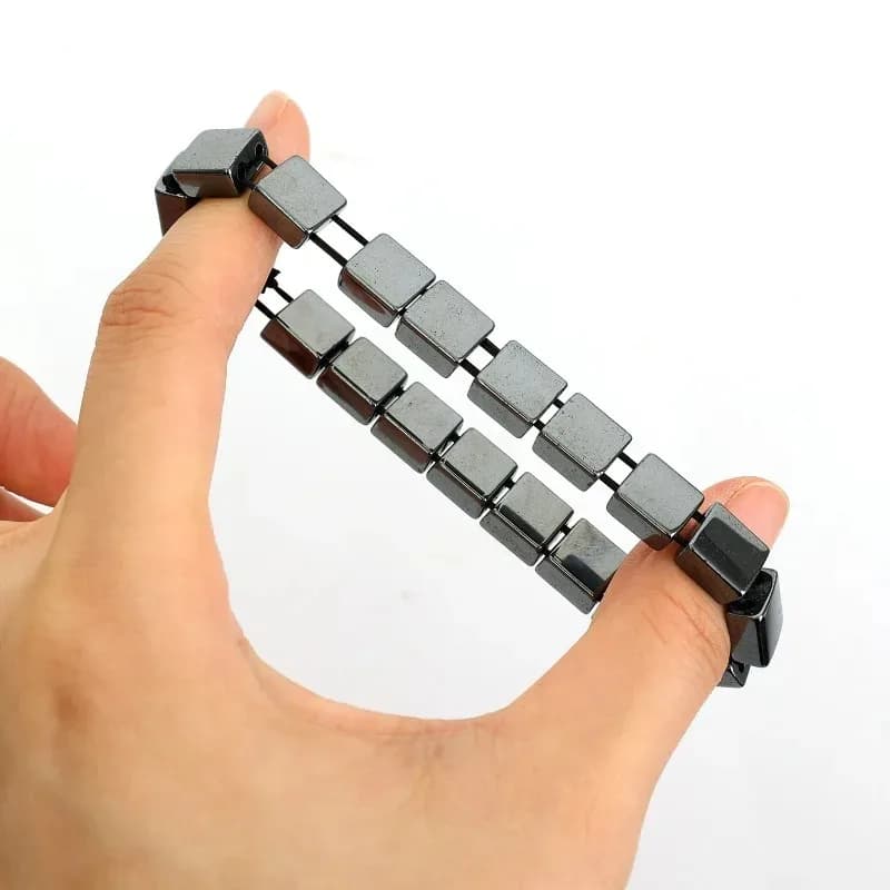 Bracelet en hématite naturelle noire pour hommes