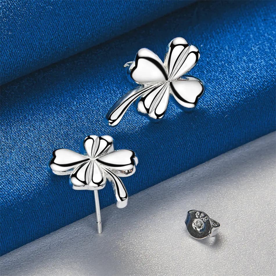 Boucles d'oreilles de luxe en argent Sterling 925 pour femmes, trèfle à quatre feuilles exquis, cadeau de fête, accessoires de bijoux à breloques à la mode