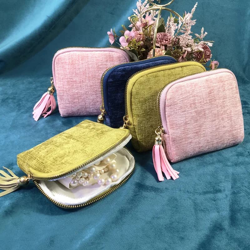 Sac de rangement de bijoux de voyage, bagues, boucles d'oreilles, colliers, emballage de bijoux, sac d'exposition de bijoux Portable de voyage à la mode pour femmes
