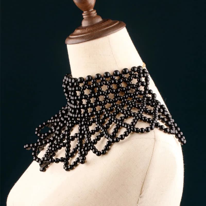 Collier polyvalent de perles d'imitation de Style européen et américain, accessoire de chaîne de collier d'écharpe de châle décoratif