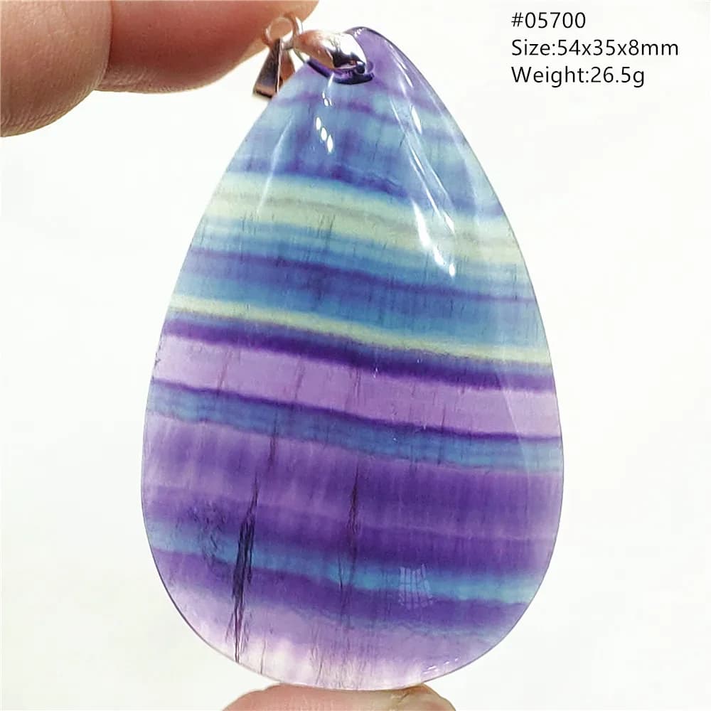 Pendentif en Quartz Fluorite coloré naturel pour femmes et hommes, perle goutte d'eau bleue, pastèque, collier en Fluorite, bijoux AAAAA
