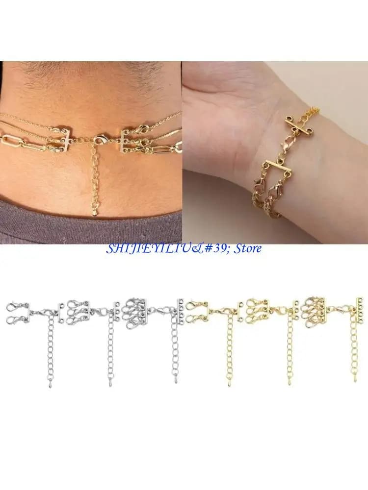 E21F – séparateur collier multi-chaînes pratique, fermoirs collier, fermoirs superposés, matériau en alliage pour bijoux