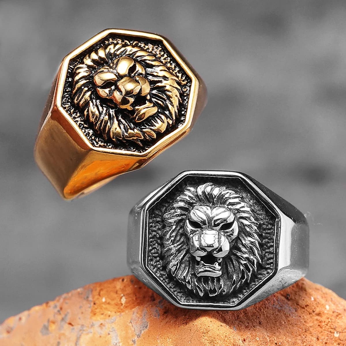 Bagues en acier inoxydable pour hommes et femmes, roi Lion, Animal, Punk, tendance, Unique pour Couple, motard, bijoux, cadeau créatif, vente en gros
