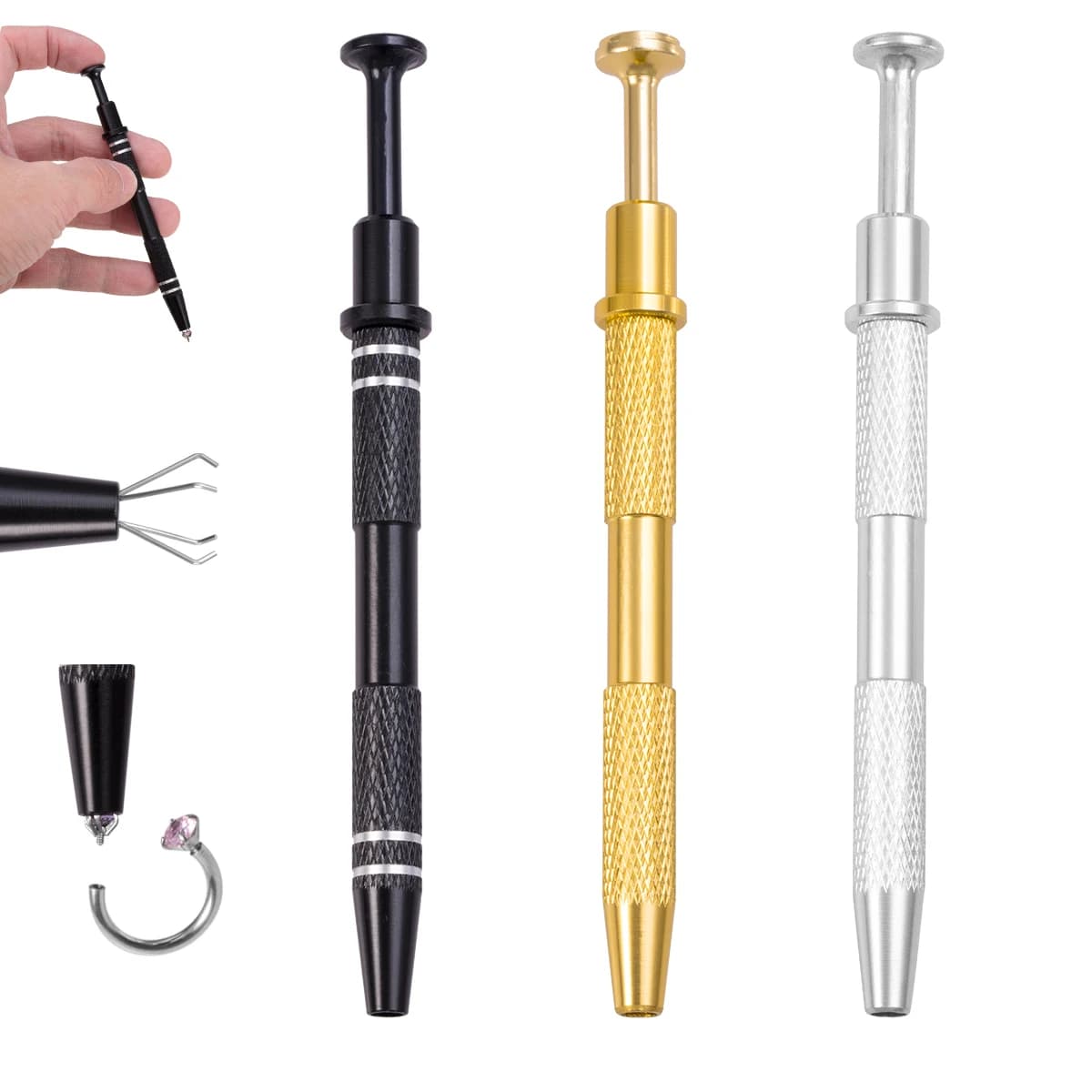 1 pièce/5 pièces Piercing bijoux boule support supérieur outil de ramassage pincettes receveur pinces 4 griffes Piercing fabrication de bijoux outils de préhension
