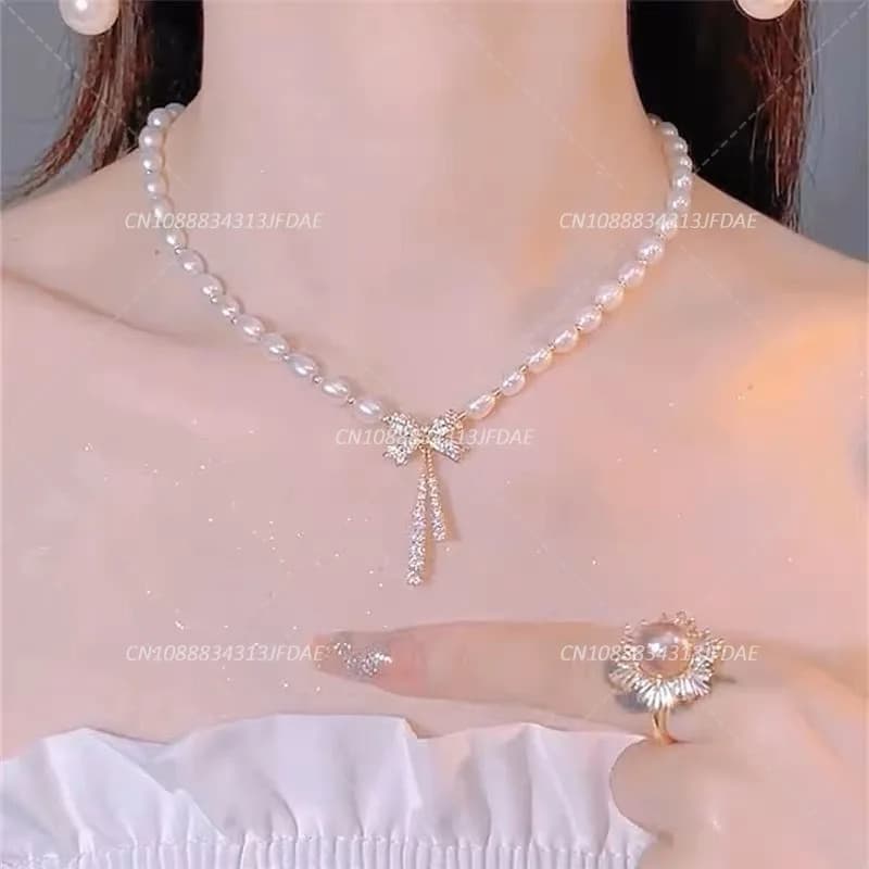 Coquette – collier de perles esthétiques, mode coréenne, ras du cou, pendentif en forme de cœur, accessoires Y2k, bijoux Hip Hop Cool pour filles