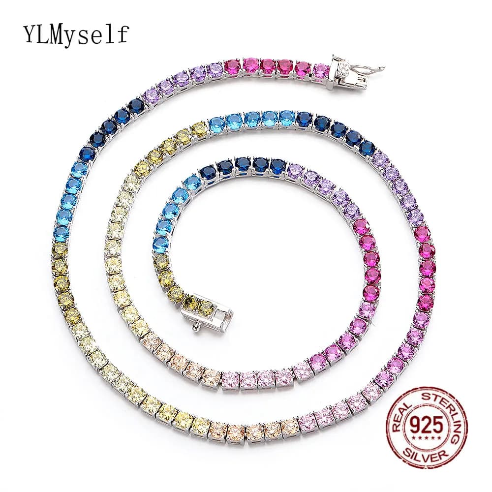 YLMyself – collier de Tennis en argent Sterling 925