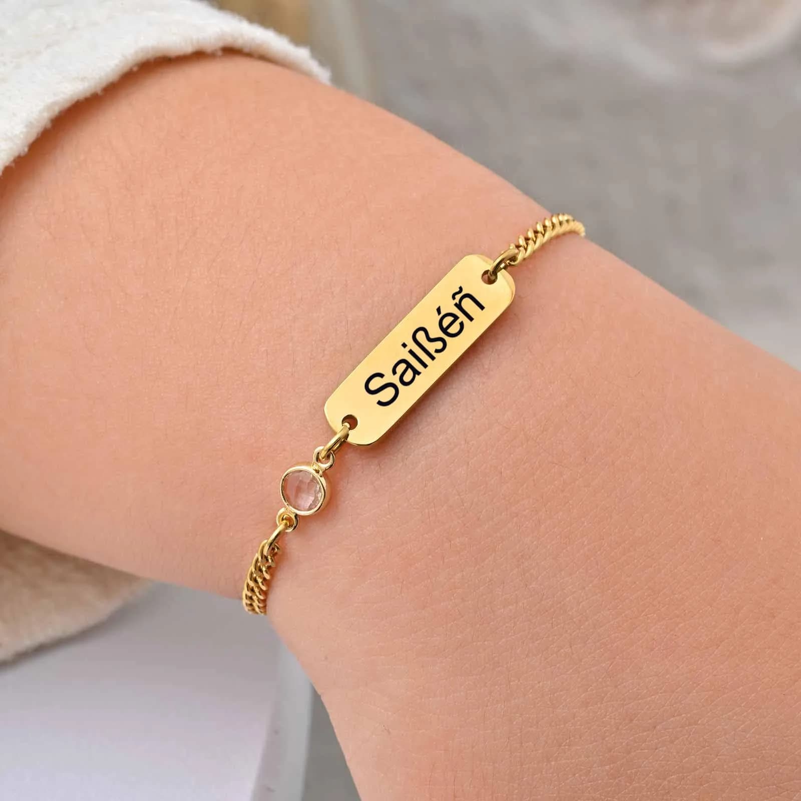 Bracelet personnalisé avec nom et barre d'identification, pour bébé et enfant, breloques tressées à la main, cadeau d'anniversaire pour nouveau-né fille