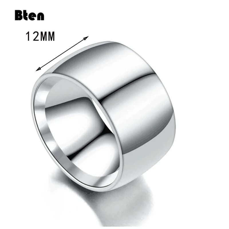 Bten mode charme bijoux bague hommes en acier inoxydable noir anneaux pour femmes bijoux 12mm hommes anneaux or argent couleur anneaux