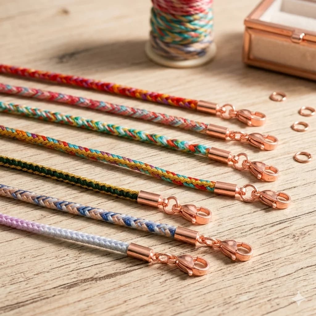 OCESRIO Chaînes en corde de cuivre multicolores pour la fabrication de colliers, chaîne en or rose avec fermoir mousqueton, chaîne en forme de blé, accessoires de bijouterie nkeb803