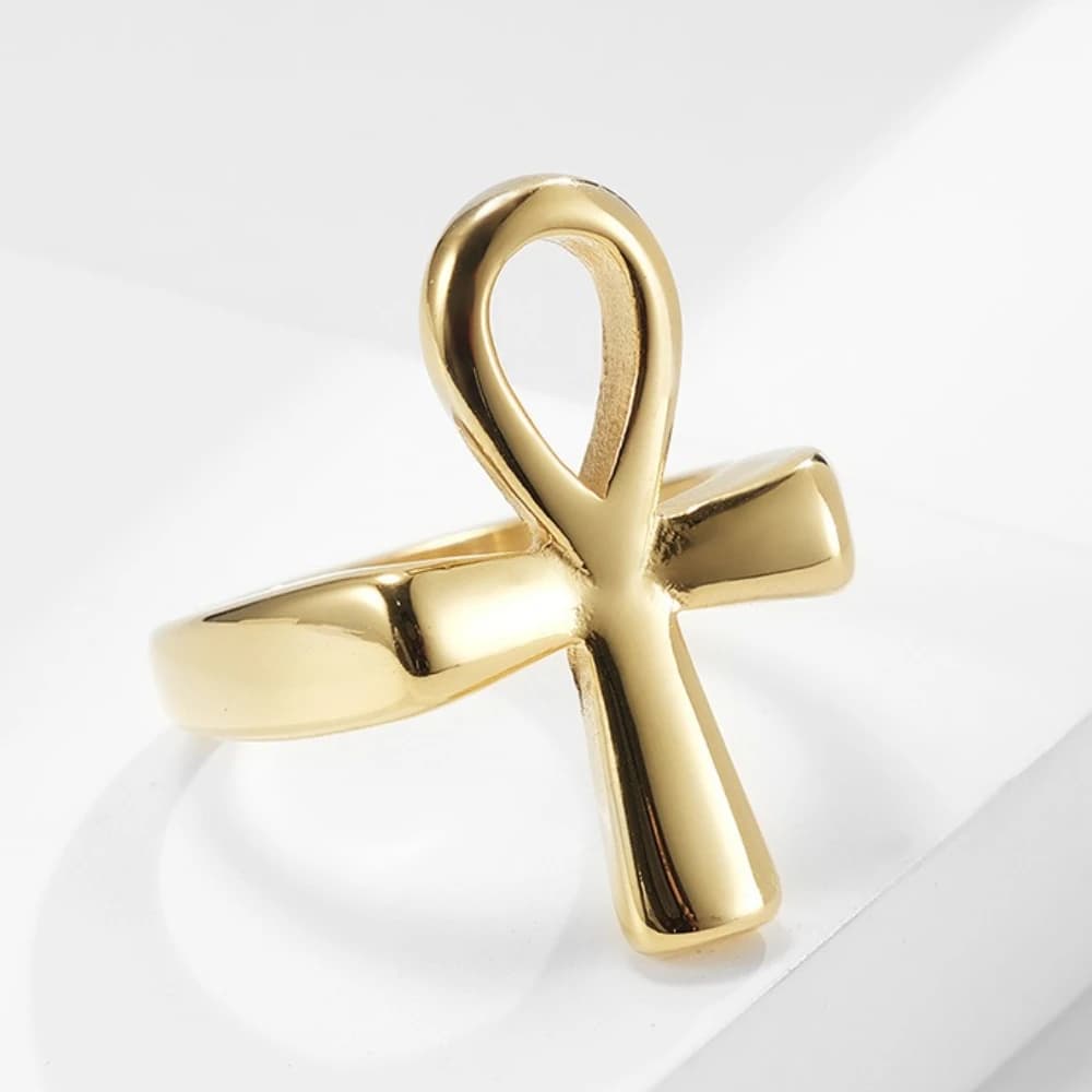 Bague œil Horus Vintage pour hommes et femmes, en acier inoxydable, symbole égyptien ancien, clé de vie Ankh, bijoux Talisman, cadeaux