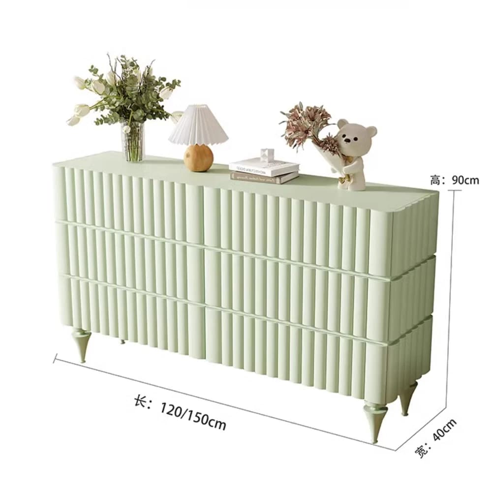 Vitrine sur pied vert crème pour filles