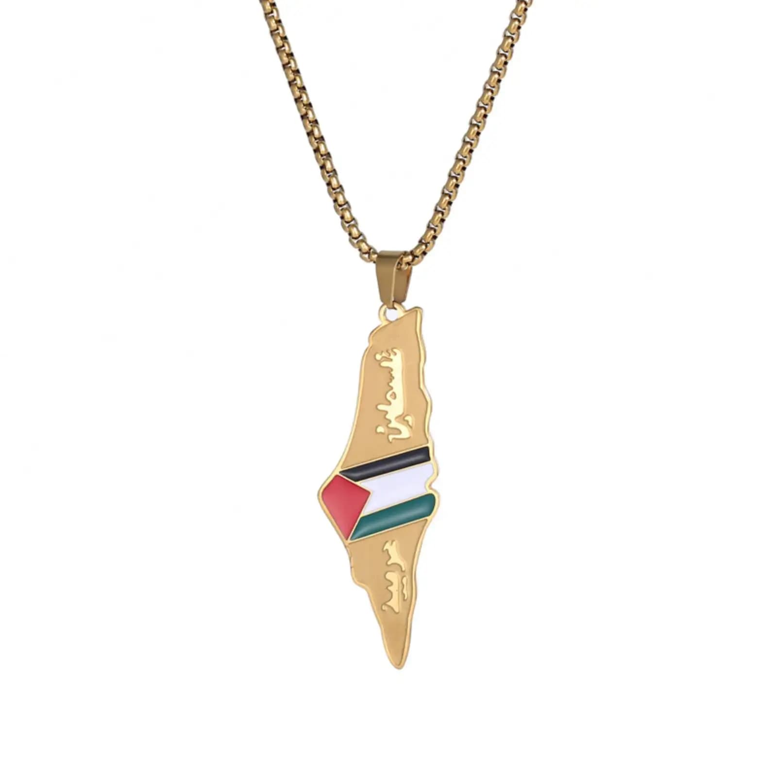 Collier pendentif drapeau palestinien pour femmes et hommes, cadeaux, accessoires de bijoux en acier inoxydable