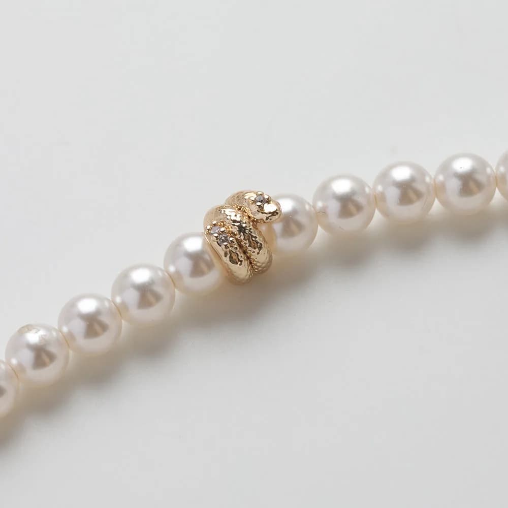 6 pièces délicat serpent Serpentine conception perles septales fabrication de bijoux Bracelet collier fournitures bricolage en laiton plaqué or 14k 7*6.6mm