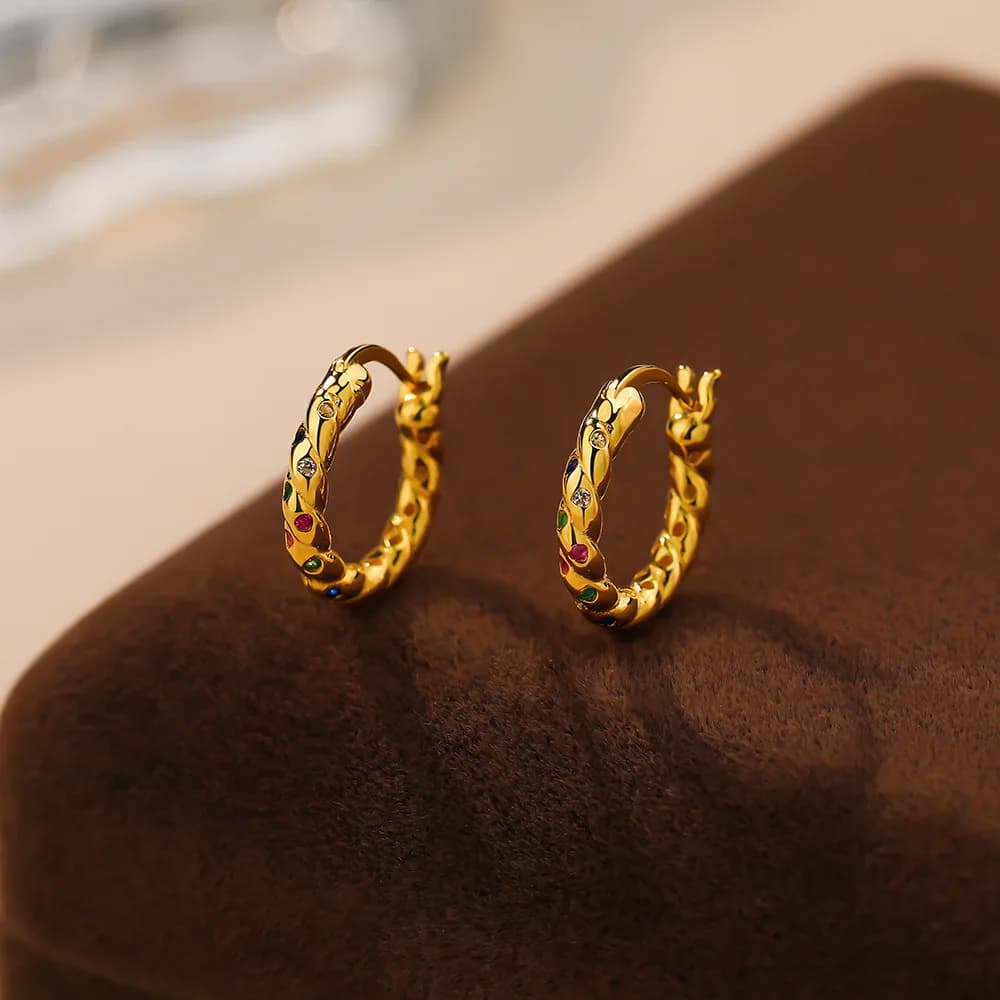 Amaiyllis-Boucles d'Oreilles Clips Arc-en-Ciel Colorés pour Femme