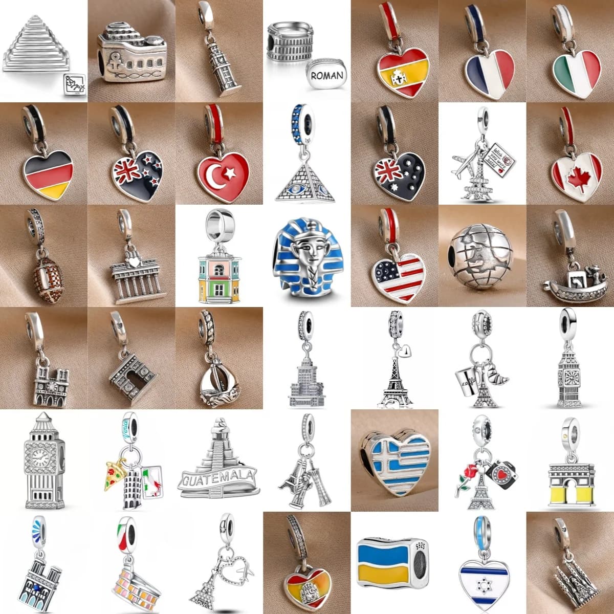 2026 Perles pendentifs breloques en Argent sterling 925, thème Tour Eiffel et avion de voyage, compatibles avec bracelet original, pour la création de bijoux pour femmes