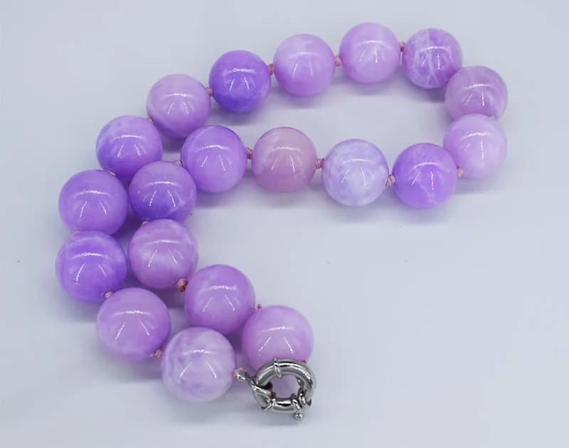 Wow! Collier en jade violet rond 12/14/16/18/20mm 46cm Nature Wholesale Bead FPPJ