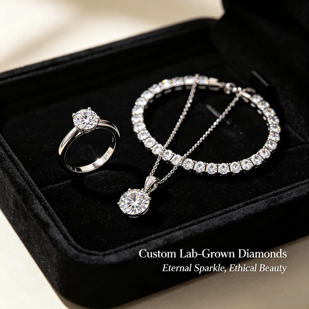 Fabricant de bijoux sur mesure OEM, bagues et pendentifs personnalisés utilisant des diamants de laboratoire, des moissanites, des zircons, des matériaux en argent et en or K