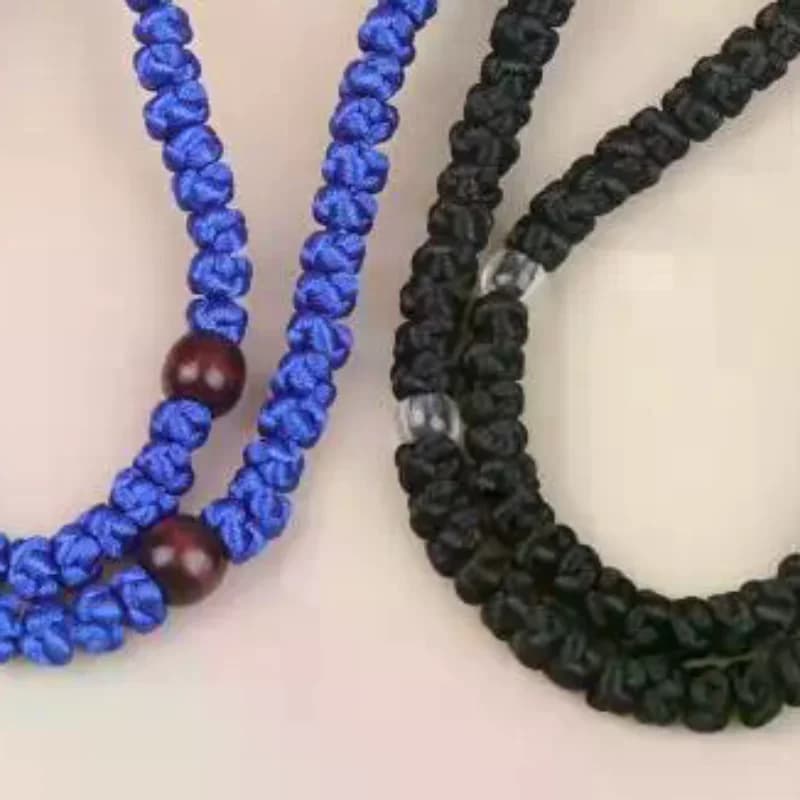 NOUVEAU Collier Nœud Noir/Bleu Fait Main