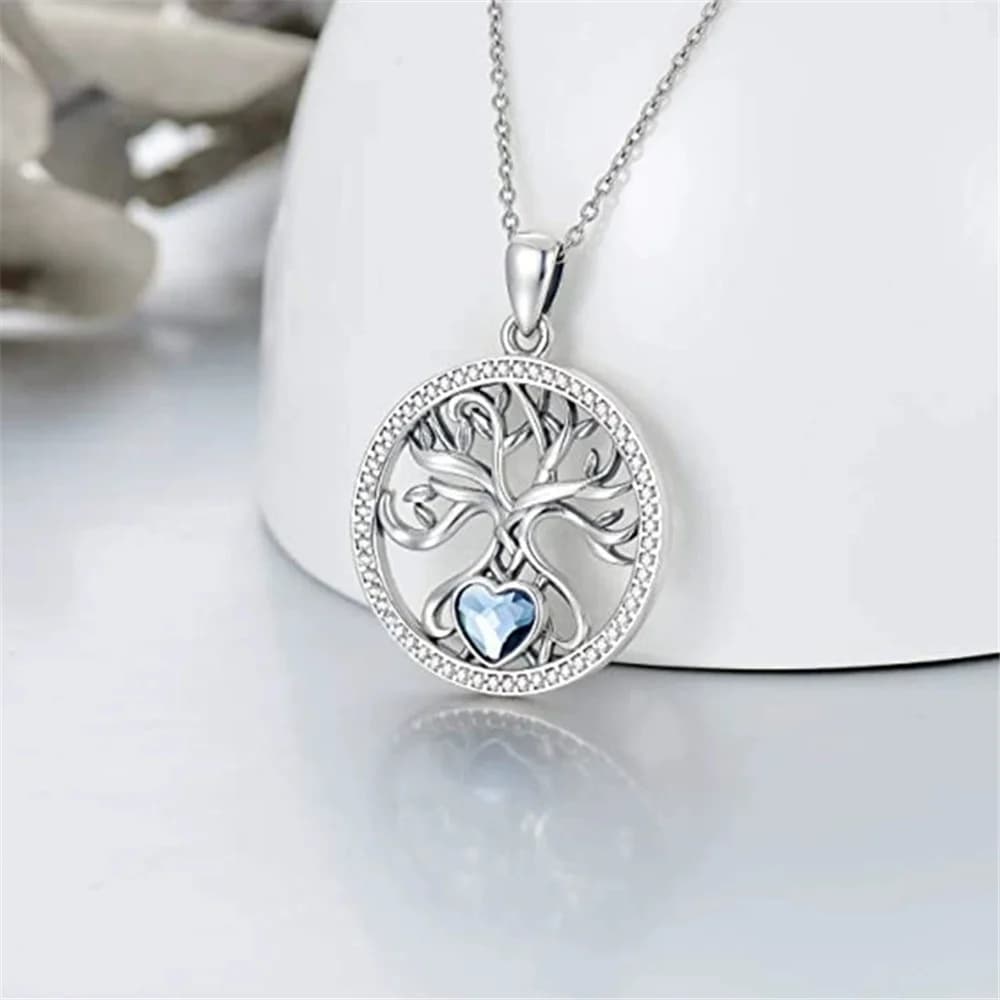 Collier pendentif arbre de vie pour femme, Vintage, couleur argent, bijoux de mariage pour femmes