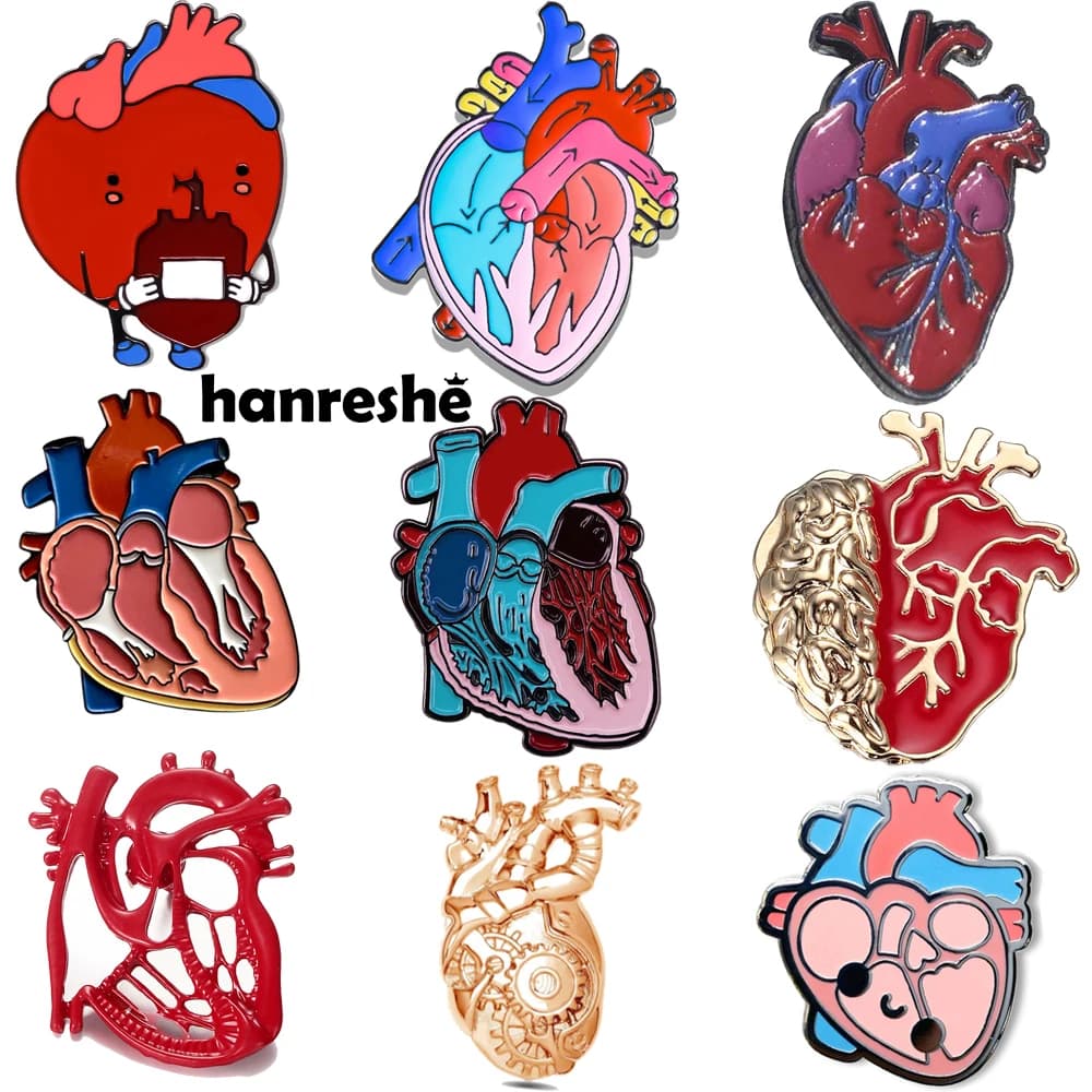 Hanreshe coeur émail broche