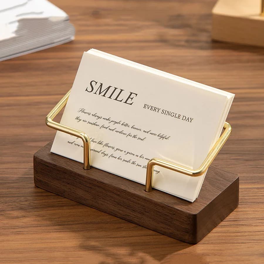 Porte-cartes de visite organisateur bureau présentoir mémo compteur accessoires étagère de table maison porte-cartes en bois stockage