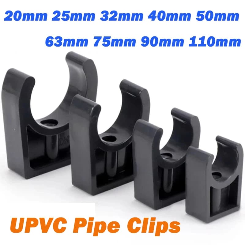 Colliers de serrage en PVC, 20/25/32/40/50/63/75/90/110mm, Clip de tuyau ouvert, Support de collier de serrage fixe, raccords de tubes d'irrigation de jardin