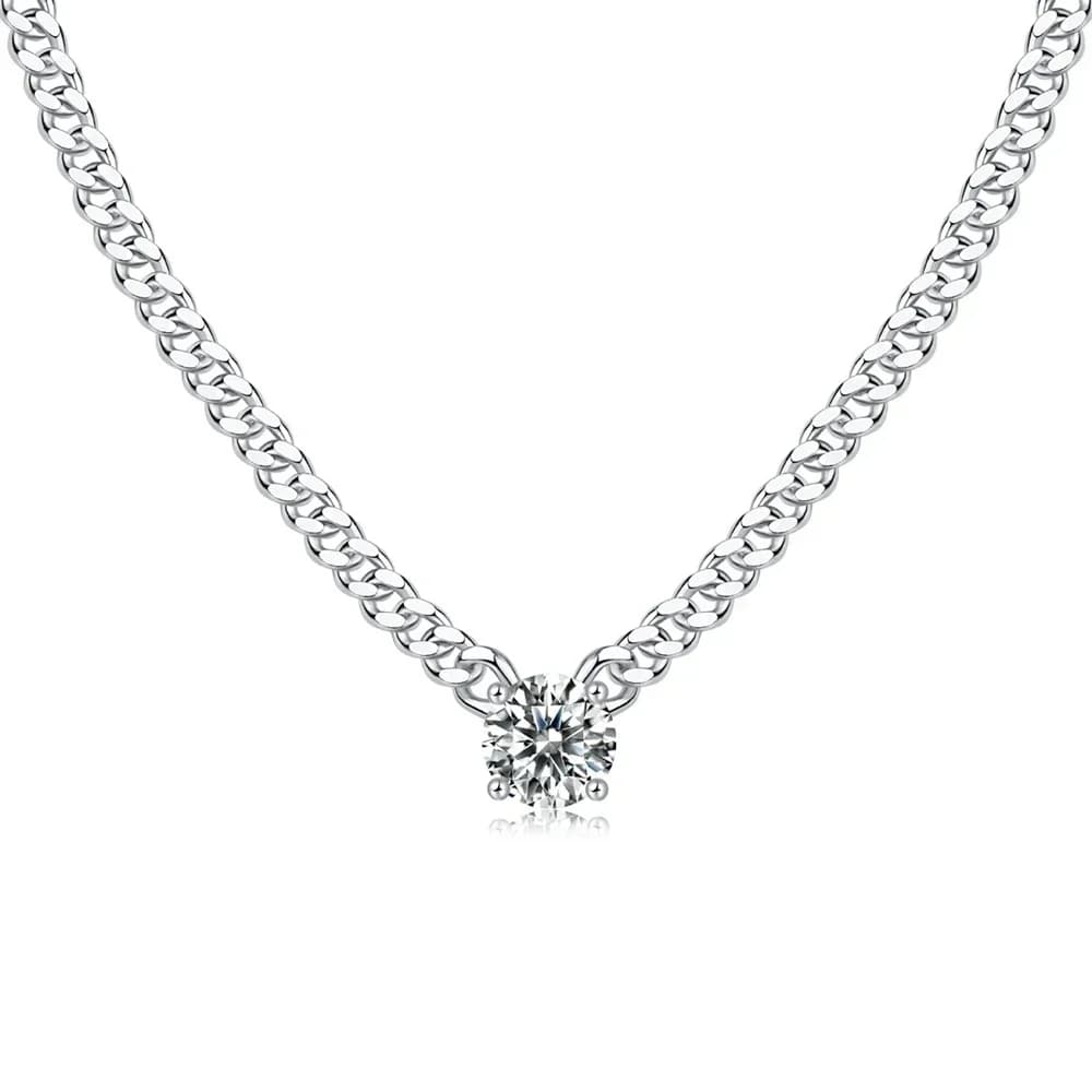 Collier pendentif en moissanite LinkerLove 1/2/3ct pour femmes/hommes