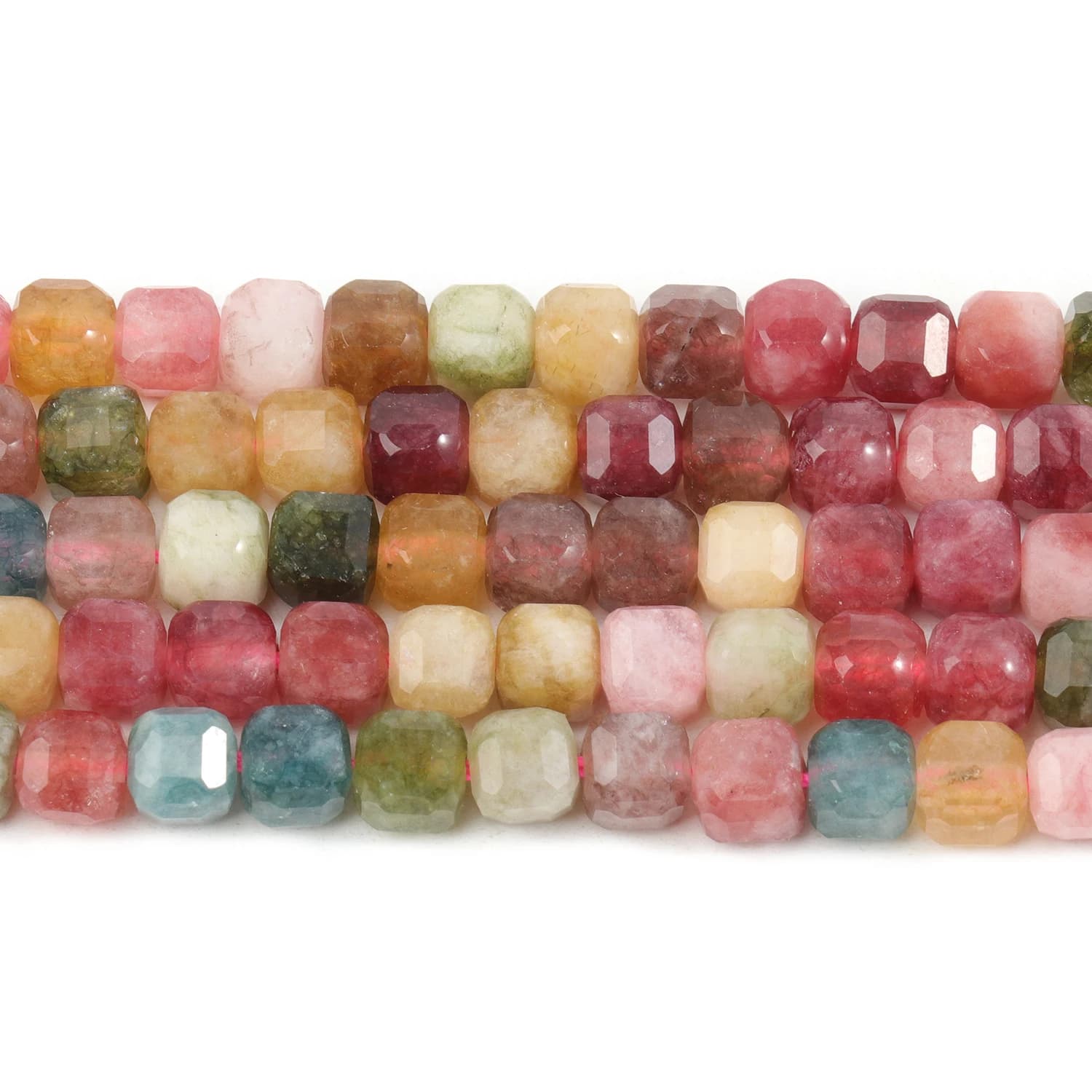 Tourmaline naturelle à facettes, perles carrées en forme de Cube de 5mm pour la fabrication de bijoux, accessoires de perles pour bracelets et colliers à faire soi-même