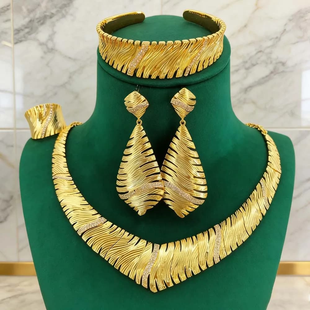 Missvikki nouveau Design Super ensembles de bijoux à la mode collier bracelet boucles d'oreilles bague 4 pièces pour femmes ensembles de bijoux accessoires