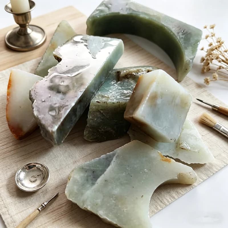 Pierre de jade Hetian naturelle pour la fabrication de bijoux, collection de matériaux restants, spécimens minéraux de pierres précieuses, décoration intérieure
