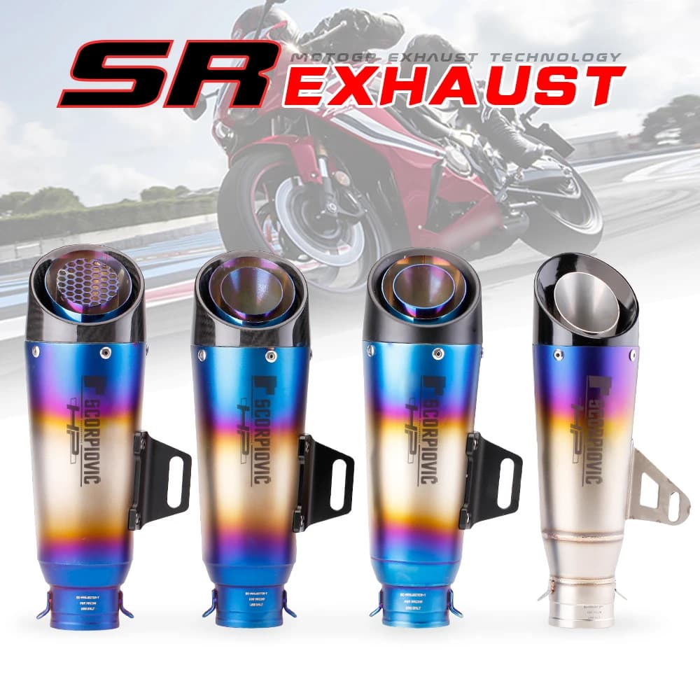 Tuyau d'échappement de moto 51mm/60mm avec tuyau d'échappement de moto db killer silencieux en fibre de carbone tuyau d'échappement gp-design