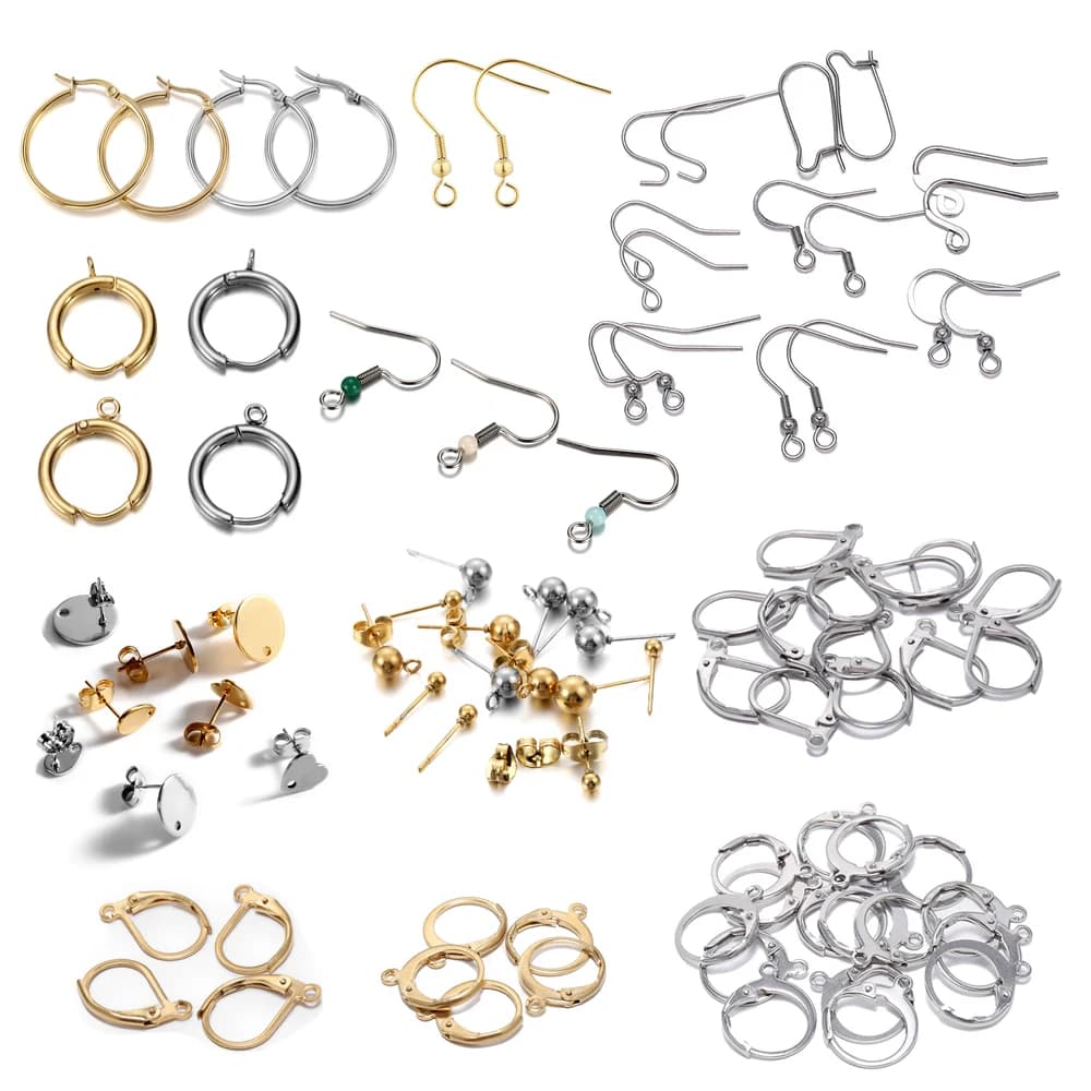 10/20/50pcs bijoux en acier inoxydable boucles d'oreilles françaises crochets résultats non allergiques crochet