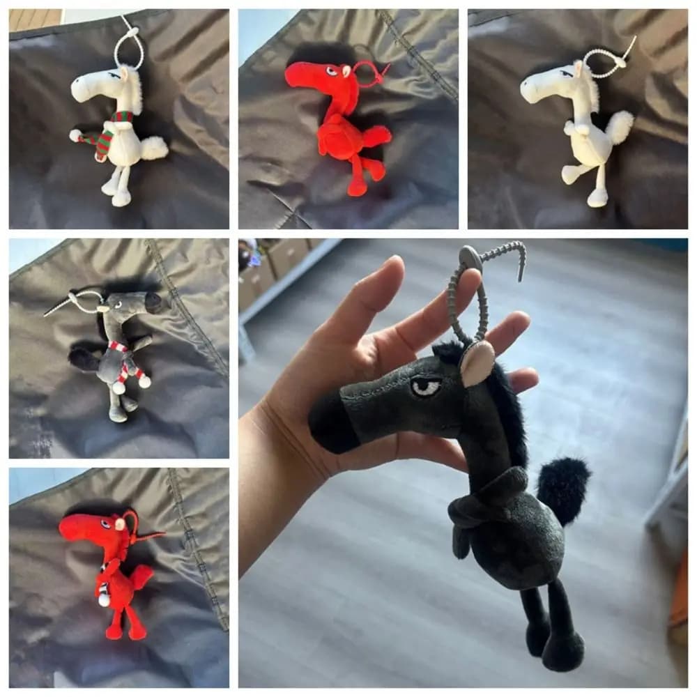 Porte-clés cheval de dessin animé, artisanat de Style fantastique, ornements pendants de cheval amusants, Simulation de cheval en peluche, décoration de salle de jouet