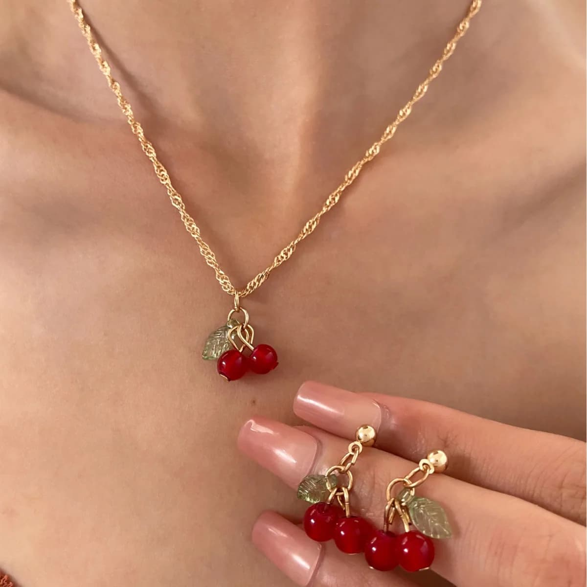 Ensemble de bijoux de clavicule élégant et exquis pour femmes, aucun collier rouge, boucle d'oreille légère, design de luxe et de niche
